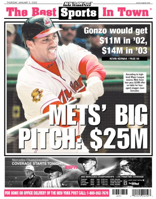 METS' BIG PITCH: $25M