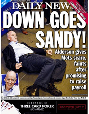 DOWN GOES SANDY!